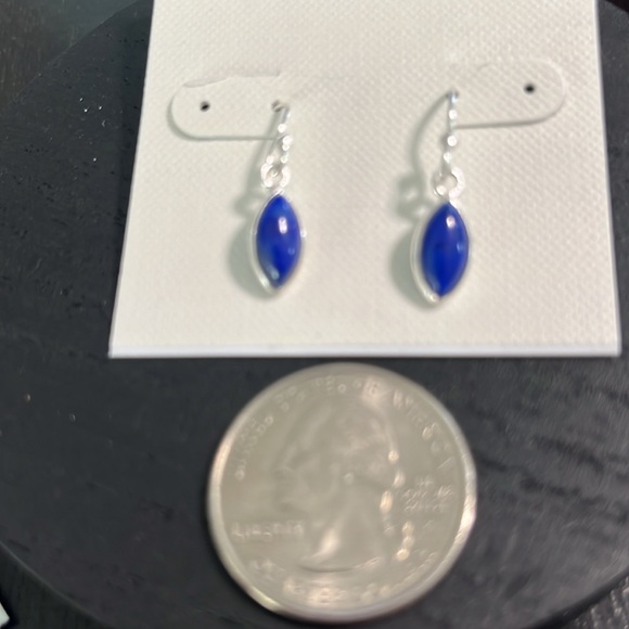 Lapis sterling silver dangle earrings - Picture 4 of 4